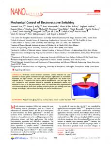 Mechanical Control of Electroresistive Switching - ACS Publications