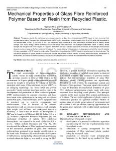 Mechanical Properties of Glass Fibre Reinforced Polymer ... - IJSER.org