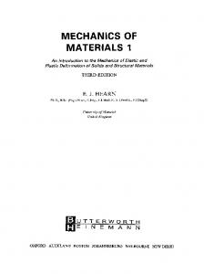 MECHANICS OF MATERIALS I