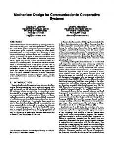 Mechanism Design for Communication in Cooperative Systems