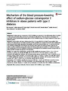 Mechanism of the blood pressure-lowering effect of sodium-glucose ...