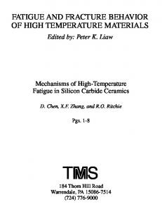 Mechanisms of High-Temperature Fatigue in Silicon Carbide ...