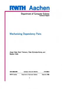 Mechanizing Dependency Pairs