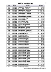 Meclube liste de prix