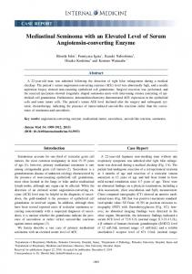 Mediastinal Seminoma with an Elevated Level of Serum Angiotensin ...