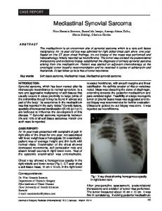 Mediastinal Synovial Sarcoma - Journal of Surgery Pakistan