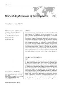 Medical Applications of Siderophores