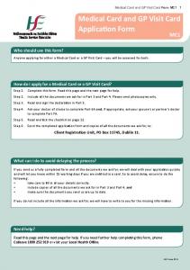 Medical Card Application Form