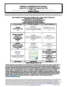 Medical Coder/Biller certificate - Santa Fe College