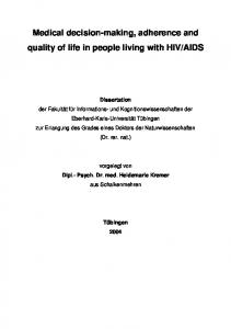 Medical decision-making, adherence and quality of life in people living ...