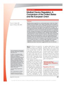 Medical Device Regulation: A Comparison of the ... - IngentaConnect