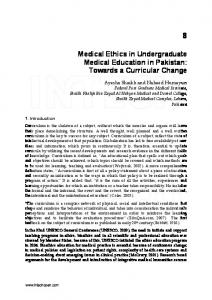 Medical Ethics in Undergraduate Medical Education in ... - InTechOpen