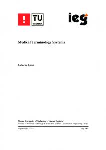 Medical Terminology Systems - Information Engineering Group