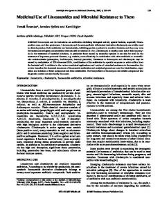 Medicinal Use of Lincosamides and Microbial Resistance to Them