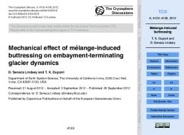 Melange-induced buttressing - Cryosphere Discussions