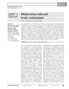 Melanoma-induced brain metastases