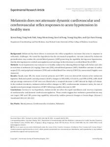 Melatonin does not attenuate dynamic