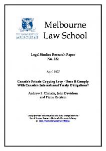 Melbourne Law School - SSRN