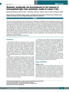 Melphalan, lenalidomide and dexamethasone for ... - Semantic Scholar