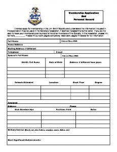 Membership Application