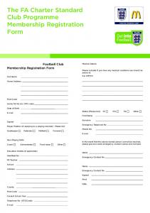 Membership registration form