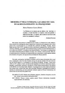 MEMORIA Y VIDA COTIDIANA. LAS AMAS DE CASA DE ... - Dialnet