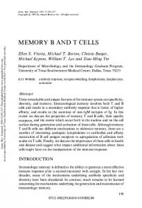 Memory B and T Cells