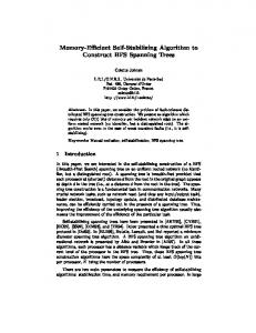 Memory-E cient Self-Stabilizing Algorithm to ... - Semantic Scholar