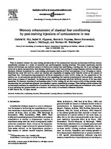 Memory enhancement of classical fear