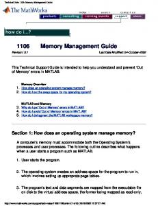 Memory Management Guide - Columbia EE