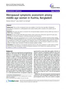 Menopausal symptoms assessment among middle ... - BioMedSearch