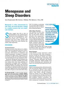 Menopause and Sleep Disorders