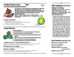 Men's Tennis Camp Brochure