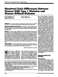 Menstrual Cycle Differences Between Women With ... - Diabetes Care