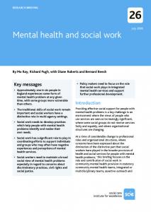 Mental health and social work - Social Care Institute for Excellence