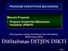 Menulis Proposal PKM-P