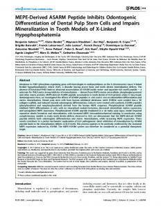 MEPE-Derived ASARM Peptide Inhibits ... - Semantic Scholar