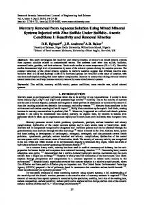 Mercury Removal from Aqueous Solution Using ... - Research Inventy