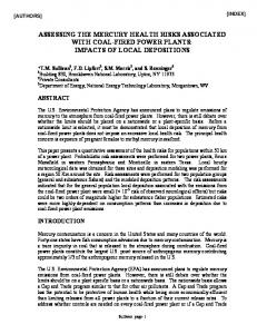 Mercury Risk Assessment - CiteSeerX