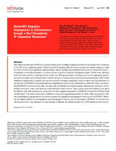 Merlin/NF2 Regulates Angiogenesis in Schwannomas ... - Neoplasia