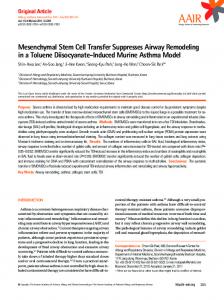 Mesenchymal Stem Cell Transfer Suppresses