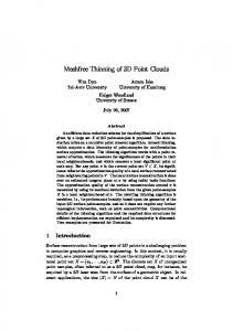 Meshfree Thinning of 3D Point Clouds