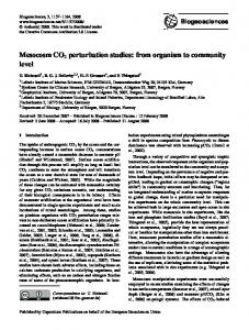 Mesocosm CO2 perturbation studies - Biogeosciences