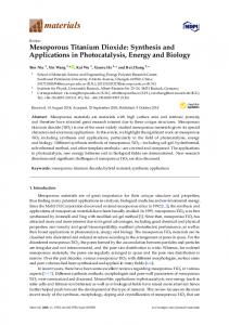 Mesoporous Titanium Dioxide - MDPI