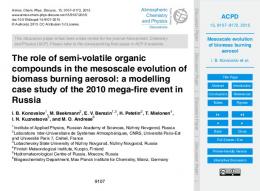 Mesoscale evolution of biomass burning aerosol