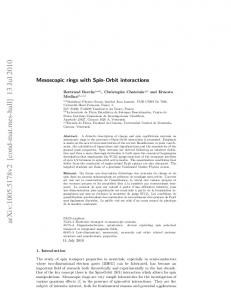 Mesoscopic rings with Spin-Orbit interactions