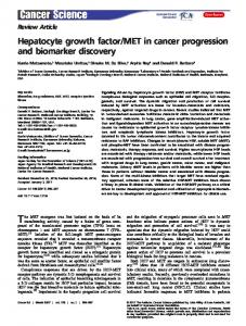 MET in cancer progression and biomarker discovery