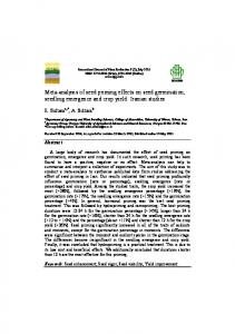 Meta-analysis of seed priming effects on seed germination ... - CiteSeerX