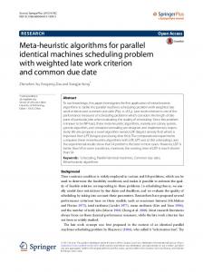 Meta-heuristic algorithms for parallel identical machines scheduling ...