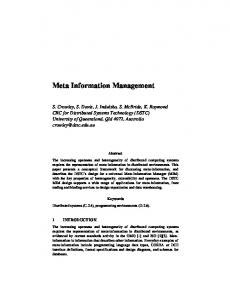 Meta Information Management - CiteSeerX